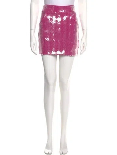 Pre-owned Zhivago Sequin Mini Skirt In Metallic/pink