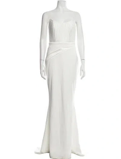 Pre-owned Zhivago Strapless Long Dress In White