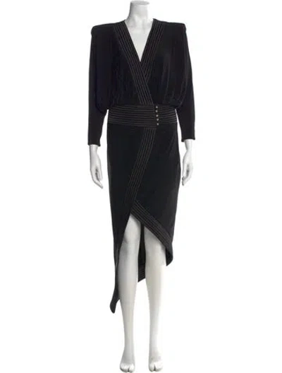 Pre-owned Zhivago Striped Long Dress In Black