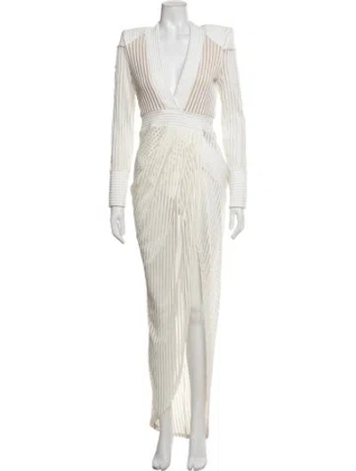 Pre-owned Zhivago Striped Long Dress In Neutrals