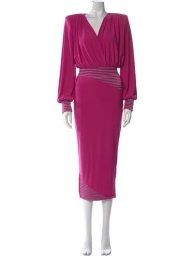 Pre-owned Zhivago Striped Midi Length Dress In Purple