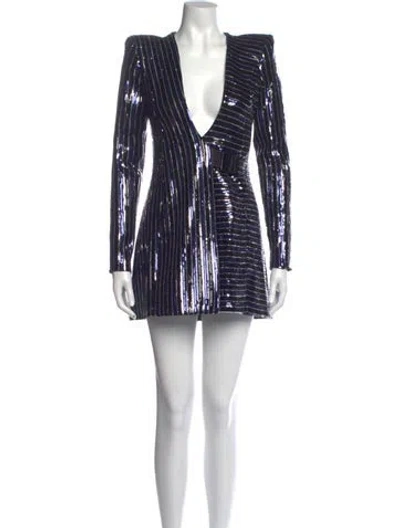 Pre-owned Zhivago Striped Mini Dress In Blue