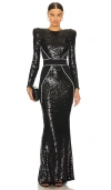 Zhivago Super Rad Sequin Gown In Black