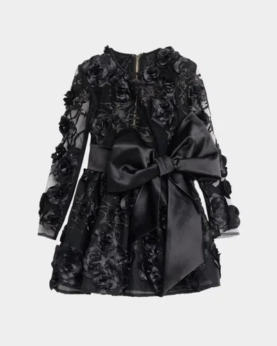 Zhivago The Beautiful & The Lost Floral Mesh Mini Dress In Black