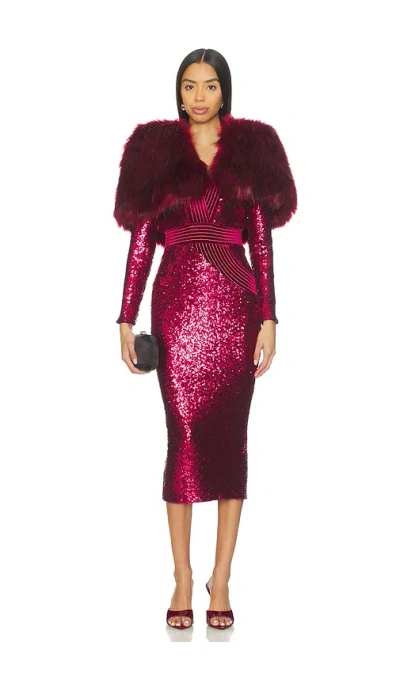 Zhivago The Heiress 2 Pc Sequin Dress In Burgundy