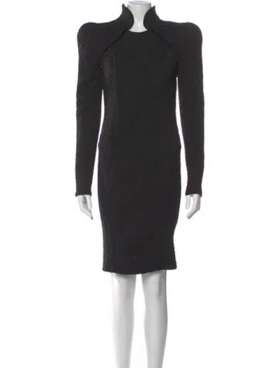 Pre-owned Zhivago Turtleneck Knee-length Dress In Gray