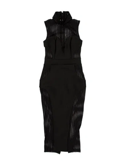 Pre-owned Zhivago Turtleneck Midi Length Dress In Black