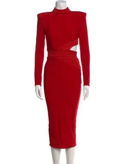 Pre-owned Zhivago Turtleneck Midi Length Dress In Red