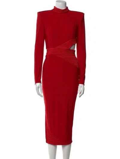 Pre-owned Zhivago Turtleneck Midi Length Dress In Red