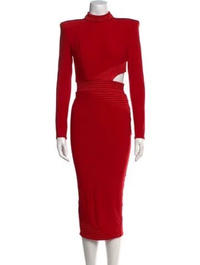 Pre-owned Zhivago Turtleneck Midi Length Dress In Red