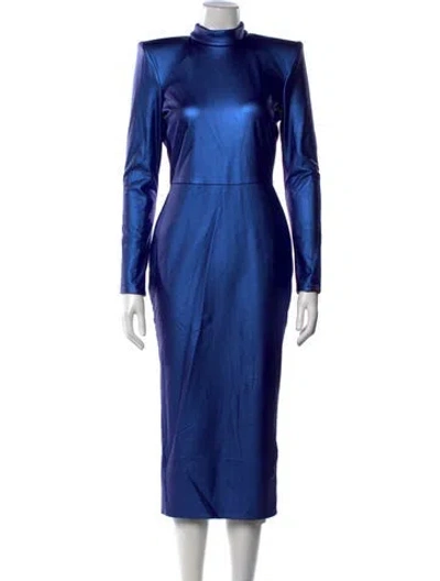 Pre-owned Zhivago Turtleneck Midi Length Dress W/ Tags In Blue