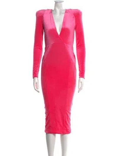 Pre-owned Zhivago Velvet Midi Length Dress W/ Tags In Pink