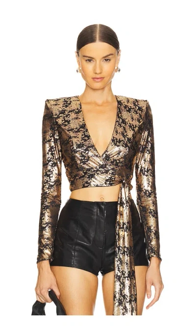 Zhivago Wickeltop In Metallic Gold