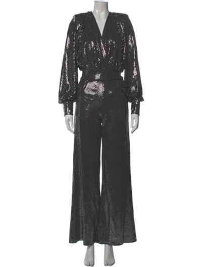 Pre-owned Zhivago V-neck Jumpsuit In Black