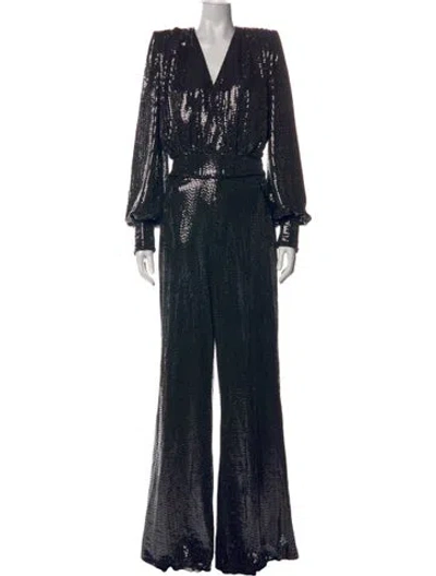 Pre-owned Zhivago V-neck Jumpsuit In Black