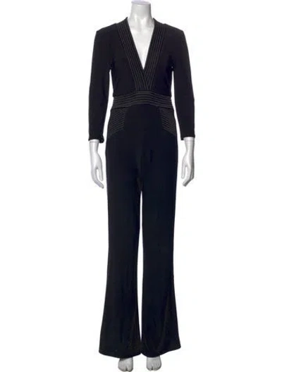 Pre-owned Zhivago V-neck Jumpsuit In Black