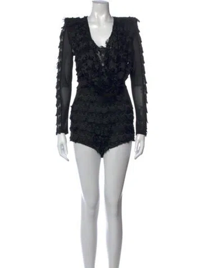 Pre-owned Zhivago V-neck Jumpsuit In Black