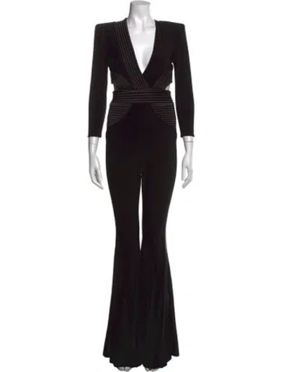 Pre-owned Zhivago V-neck Jumpsuit In Black