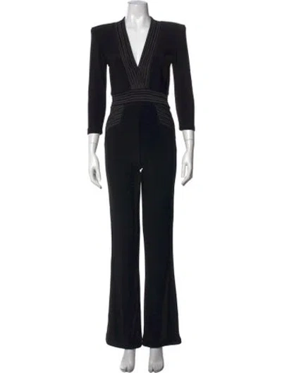 Pre-owned Zhivago V-neck Jumpsuit In Black