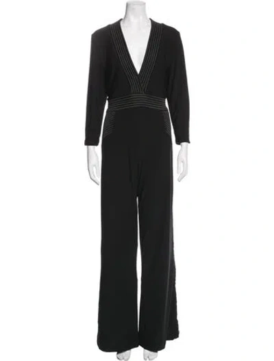 Pre-owned Zhivago V-neck Jumpsuit In Black