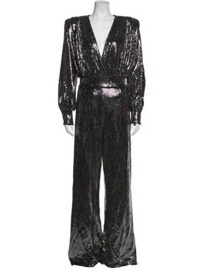Pre-owned Zhivago V-neck Jumpsuit In Black/metallic