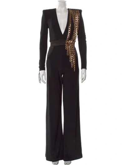 Pre-owned Zhivago V-neck Jumpsuit W/ Tags In Black