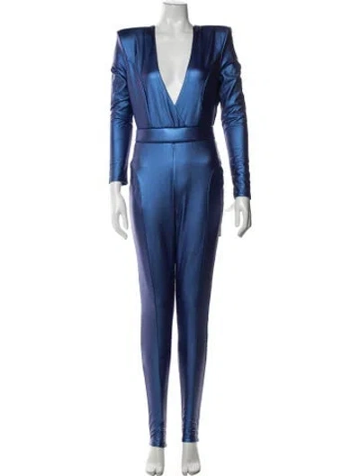 Pre-owned Zhivago V-neck Jumpsuit W/ Tags In Blue