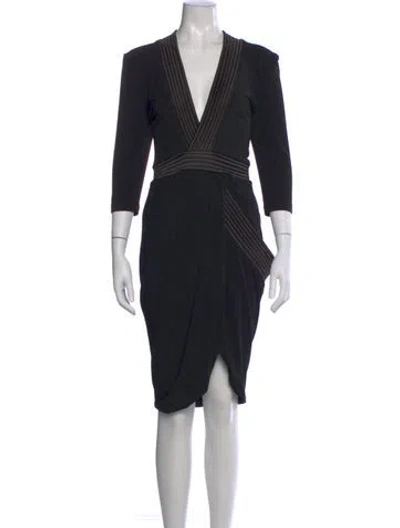 Pre-owned Zhivago V-neck Knee-length Dress In Black