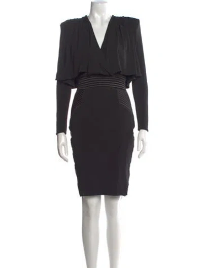 Pre-owned Zhivago V-neck Knee-length Dress In Black