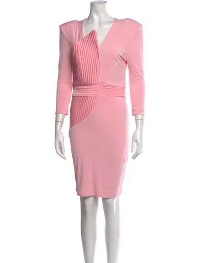 Pre-owned Zhivago V-neck Knee-length Dress In Pink