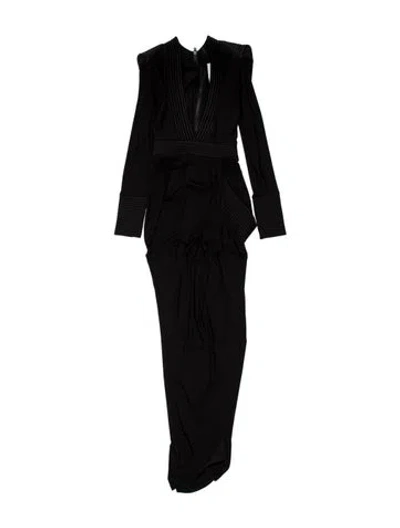 Pre-owned Zhivago V-neck Long Dress In Black
