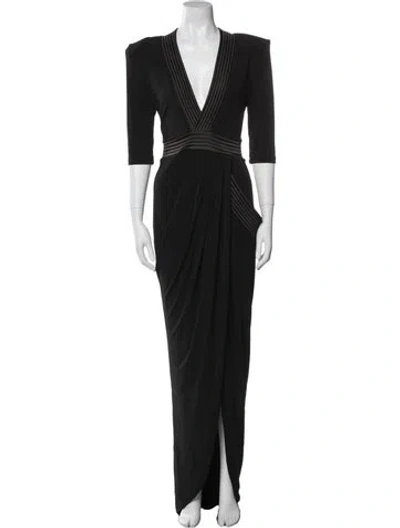 Pre-owned Zhivago V-neck Long Dress In Blue