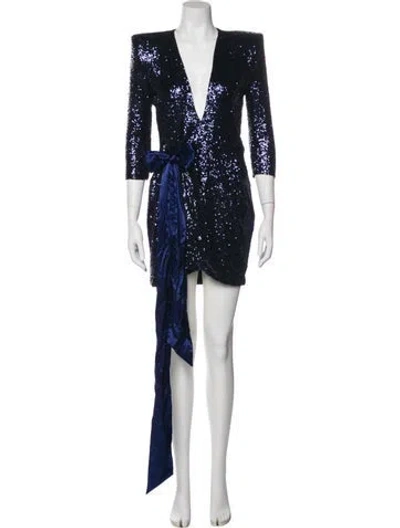 Pre-owned Zhivago V-neck Long Dress In Blue
