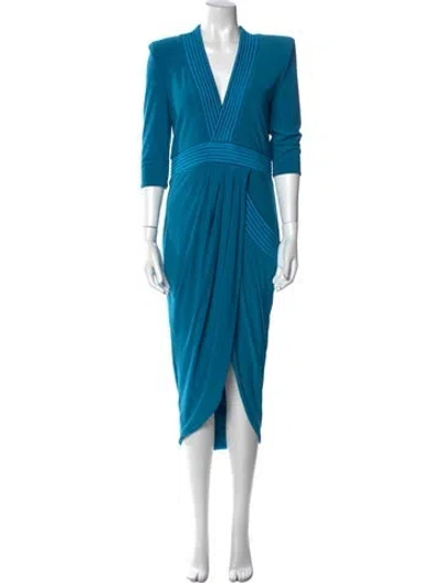 Pre-owned Zhivago V-neck Long Dress In Blue
