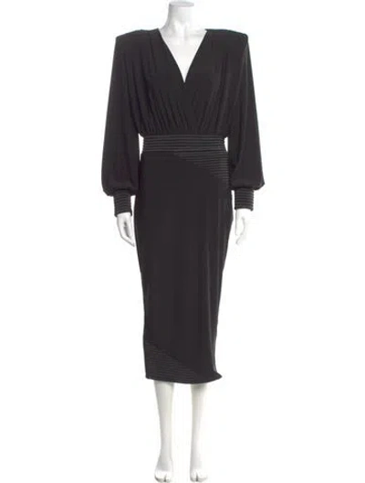 Pre-owned Zhivago V-neck Long Dress In Gray