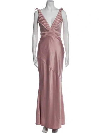 Pre-owned Zhivago V-neck Long Dress In Multi