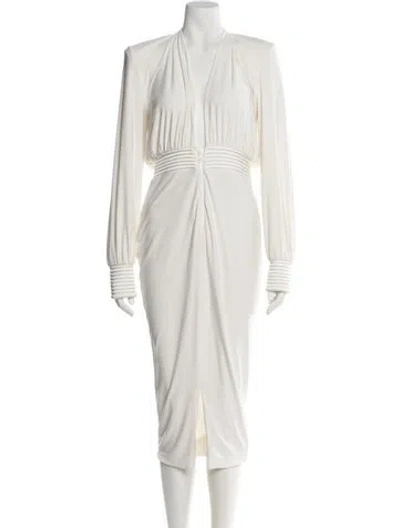 Pre-owned Zhivago V-neck Long Dress In Neutral