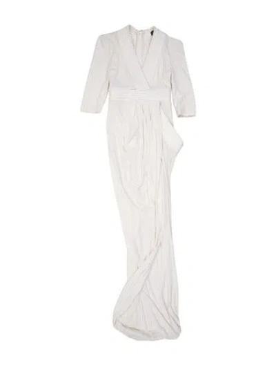 Pre-owned Zhivago V-neck Long Dress In Neutral