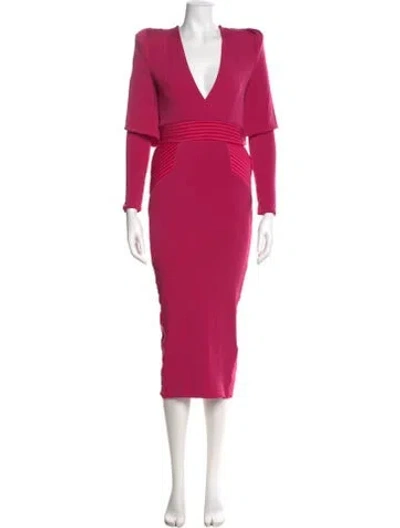 Pre-owned Zhivago V-neck Long Dress In Pink
