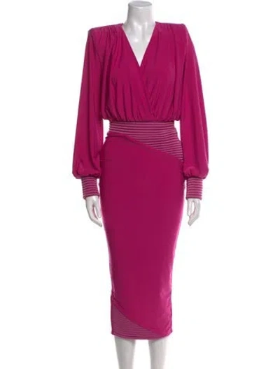 Pre-owned Zhivago V-neck Long Dress In Pink