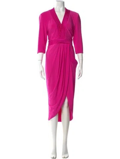 Pre-owned Zhivago V-neck Long Dress In Pink