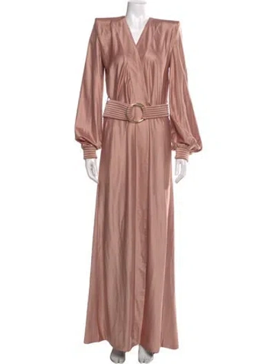 Pre-owned Zhivago V-neck Long Dress In Pink