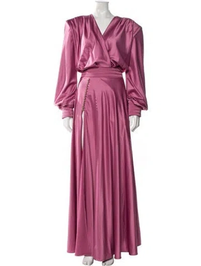 Pre-owned Zhivago V-neck Long Dress In Pink