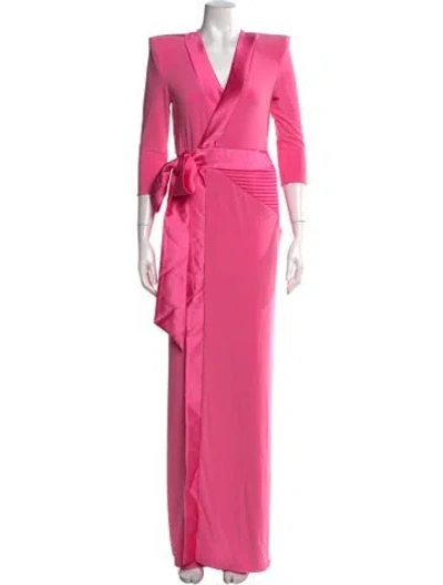 Pre-owned Zhivago V-neck Long Dress In Pink