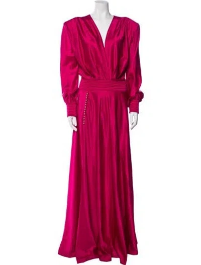 Pre-owned Zhivago V-neck Long Dress In Purple