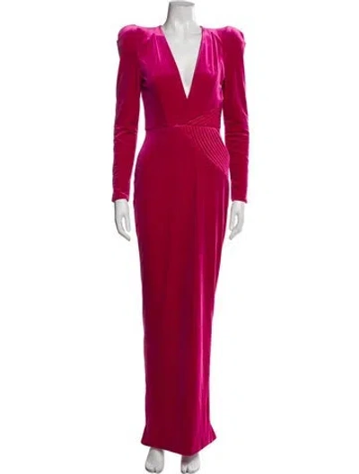 Pre-owned Zhivago V-neck Long Dress In Red