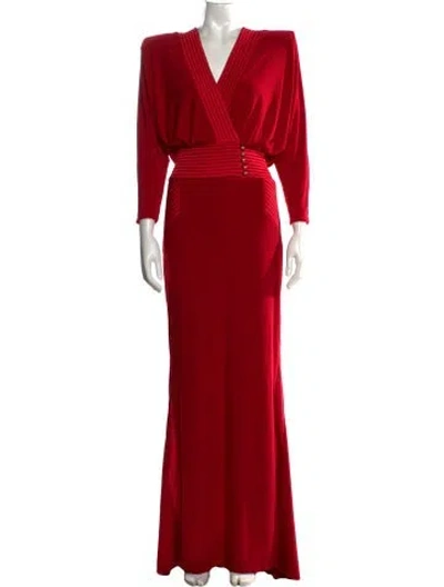 Pre-owned Zhivago V-neck Long Dress In Red