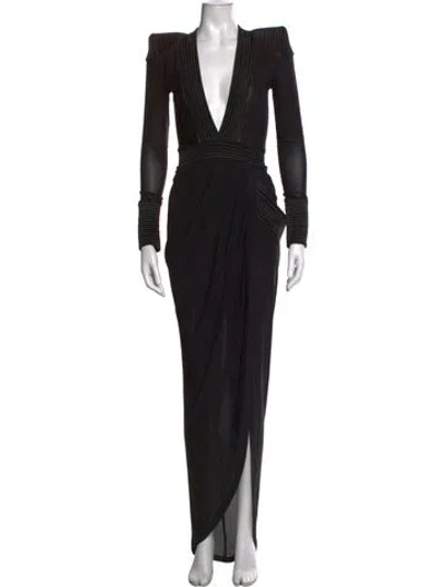 Pre-owned Zhivago V-neck Long Dress W/ Tags In Black