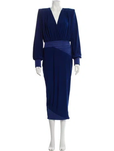Pre-owned Zhivago V-neck Long Dress W/ Tags In Blue