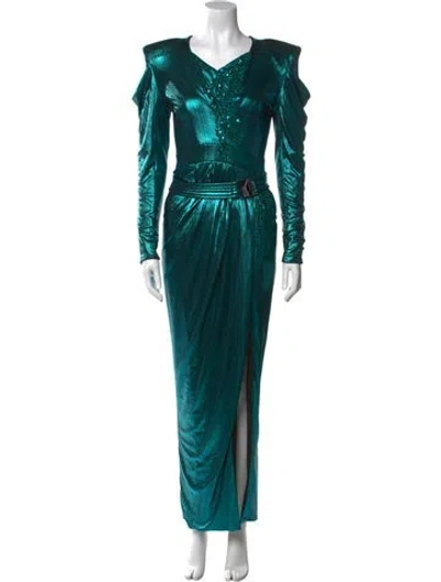 Pre-owned Zhivago V-neck Long Dress W/ Tags In Blue